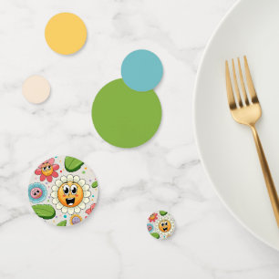 Nahtloses Hintergrunddesign mit bunten Blume Konfetti