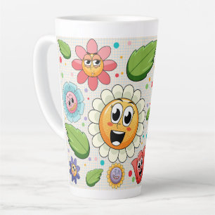 Nahtloses Hintergrunddesign mit bunten Blume Milchtasse
