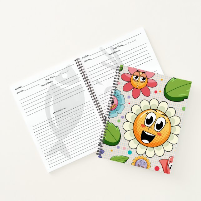 Nahtloses Hintergrunddesign mit bunten Blume Notizbuch (Innenseite)