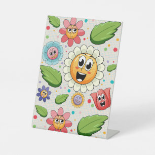 Nahtloses Hintergrunddesign mit bunten Blume Sockelschild