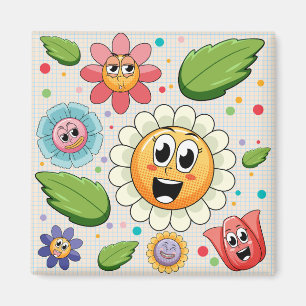 Nahtloses Hintergrunddesign mit farbenfrohen Blume Magnet