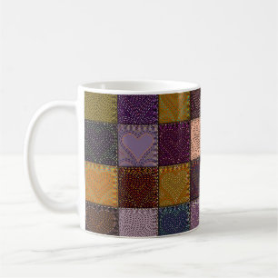 Nahtloses Hintergrundmuster. Das Patchwork mit mir Kaffeetasse