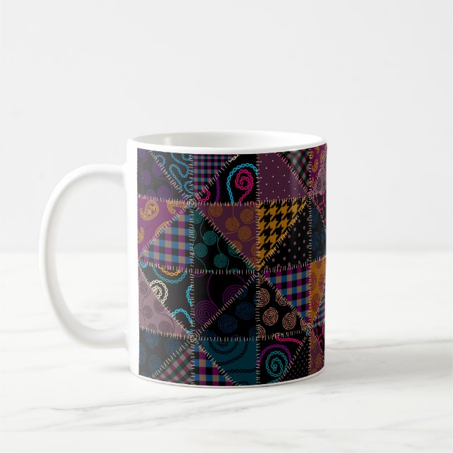 Nahtloses Hintergrundmuster. Patchwork-Muster. Vi Kaffeetasse (Links)