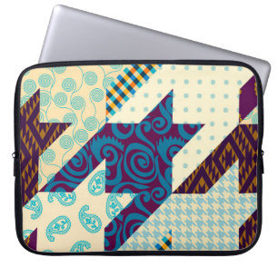 Nahtloses Hintergrundmuster. Patchwork-Muster. Vi Laptopschutzhülle