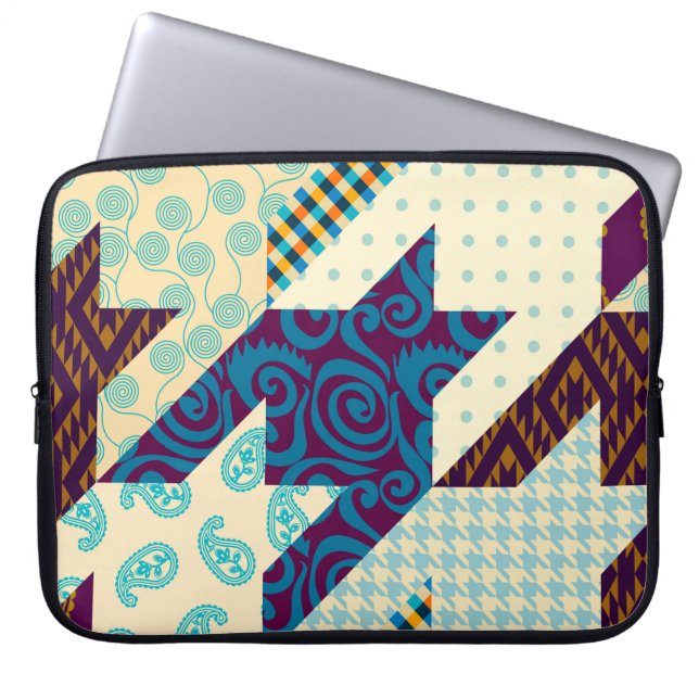 Nahtloses Hintergrundmuster. Patchwork-Muster. Vi Laptopschutzhülle (Vorderseite)