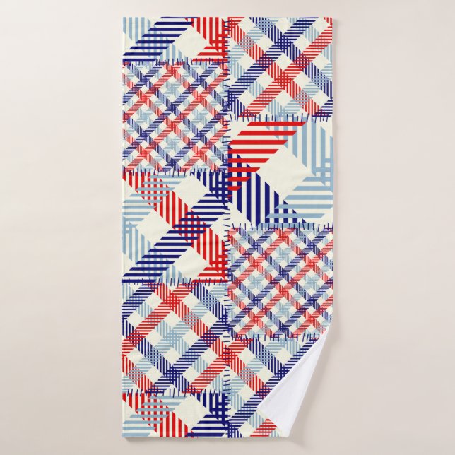 Nahtloses Hintergrundmuster. Patchworkmuster Badehandtuch (Badehandtuch)