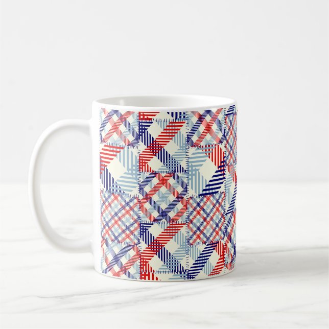 Nahtloses Hintergrundmuster. Patchworkmuster  Kaffeetasse (Links)
