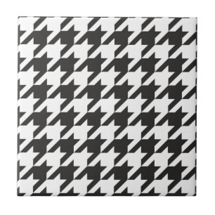 Nahtloses Houndstooth-Muster in Grau, Schwarz und Fliese