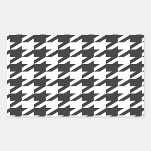 Nahtloses Houndstooth-Muster in Grau, Schwarz und  Rechteckiger Aufkleber