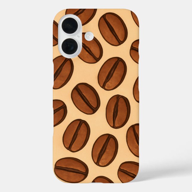 Nahtloses Kaffeebohnen-Muster | Warmes braunes Caf Case-Mate iPhone Hülle (Rückseite)