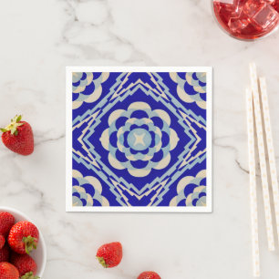 Nahtloses Kaleidoskop Diamond Blue White Dining Serviette