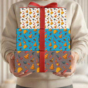 Nahtloses Konstruktionsmuster Geschenkpapier Set