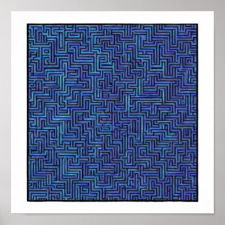 Nahtloses kosmisches Muster: Labyrinthgitter-Laser Poster