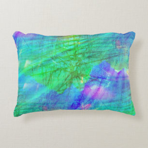 nahtloses Kunsthintergrund-Aquarellblau, grün Dekokissen