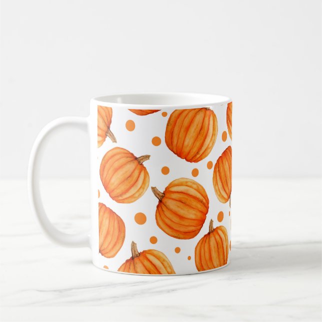 Nahtloses Kürbismuster Kaffeetasse (Links)