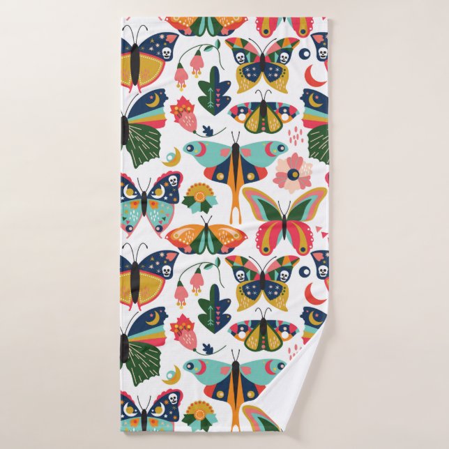 Nahtloses, leichtes Wallpaper-Muster mit Boho Sty Badehandtuch (Badehandtuch)