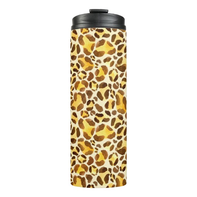 Nahtloses Leopardenmuster Thermosbecher (Vorderseite)