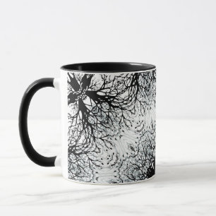 Nahtloses Mandala-Kaleidoskop-Fliesen-Grau-Muster Tasse