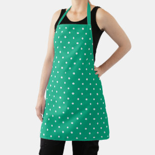 Nahtloses, massives Türkis-Polka-Punkt-Muster Schürze
