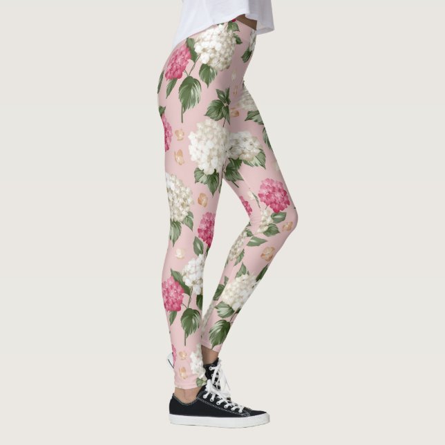 Nahtloses mit Blumenmuster des weißen rosa Leggings (Rechts)