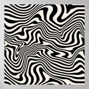 nahtloses Muster. Abstrakt gestreifte Textur mit b Poster