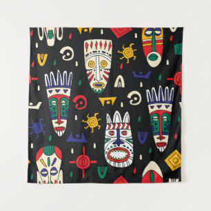 Nahtloses Muster afrikanischer Stammeken Wandteppich