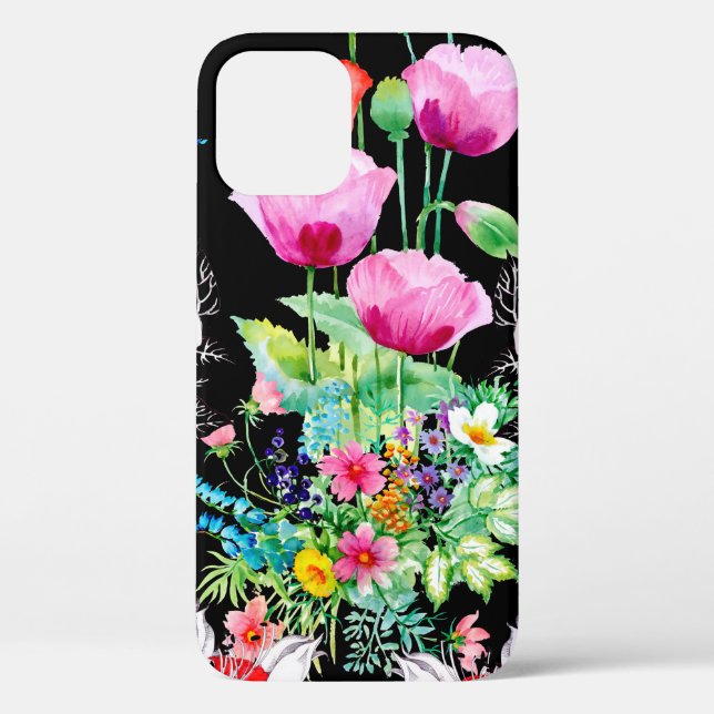 Nahtloses Muster auf schwarzem Hintergrund. Farbig Case-Mate iPhone Hülle (Rückseite)