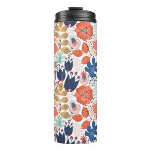 Nahtloses Muster auf weiß. Abstrakte Backgro Thermosbecher