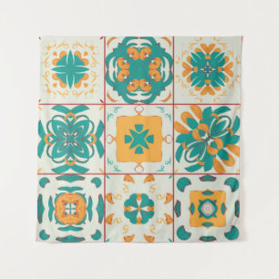 Nahtloses Muster aus 9 arabischen tilesabstract,a Wandteppich