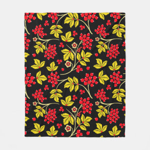 nahtloses Muster aus Blumen und Beeren. Russisch Fleecedecke