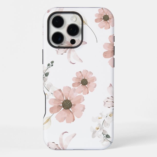 Nahtloses Muster aus getrockneten Blumen iPhone Hülle (Rückseite)