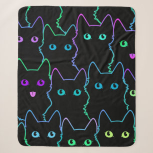 nahtloses Muster aus niedlichen Katzensilhouettenm Sherpadecke
