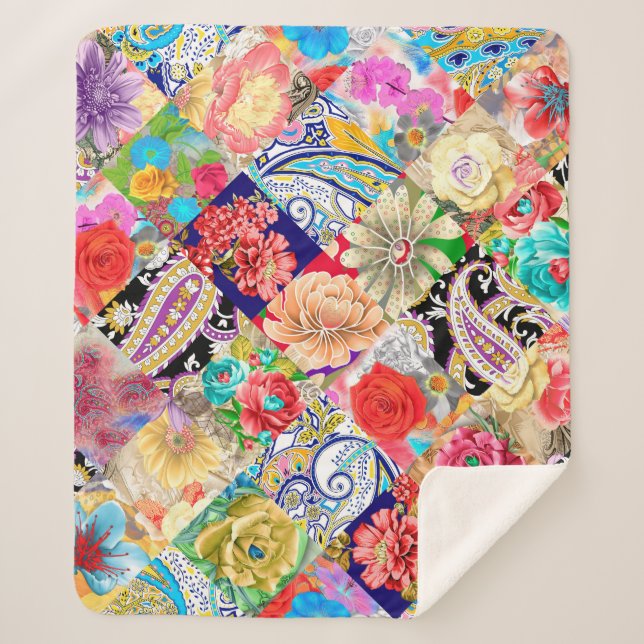 Nahtloses Muster basierend auf Zierpaisley Bandana Sherpadecke (Vorderseite)