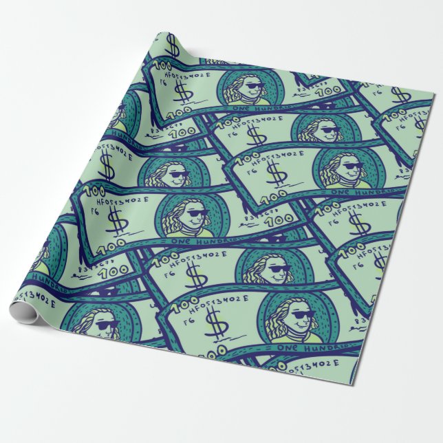 nahtloses Muster bei Dollarnoten Geschenkpapier (Ungerollt)