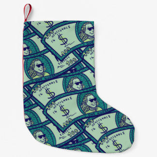 nahtloses Muster bei Dollarnoten Kleiner Weihnachtsstrumpf