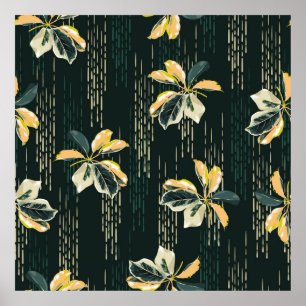 Nahtloses Muster Botanische VARIEGIERTE PFLANZE, L Poster