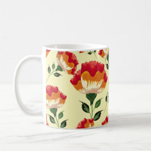Nahtloses Muster, bunte Blume. Kaffeetasse