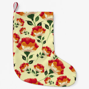 Nahtloses Muster, bunte Blume. Kleiner Weihnachtsstrumpf