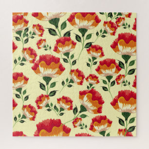 Nahtloses Muster, bunte Blume. Puzzle