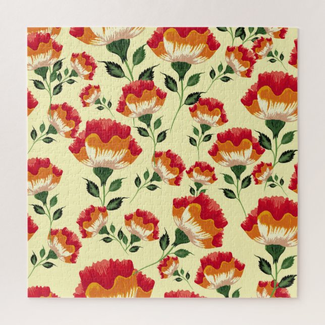 Nahtloses Muster, bunte Blume. Puzzle (Vertikal)