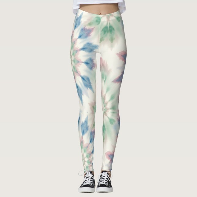 Nahtloses Muster der Gefärbte Krawatte Leggings (Vorderseite)