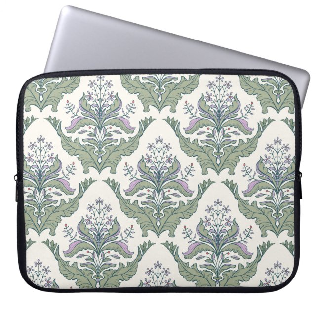 Nahtloses Muster der klassischen Blumenstaube Laptopschutzhülle (Vorderseite)