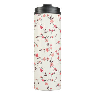 Nahtloses Muster des Aquarells mit angeredetem Thermosbecher