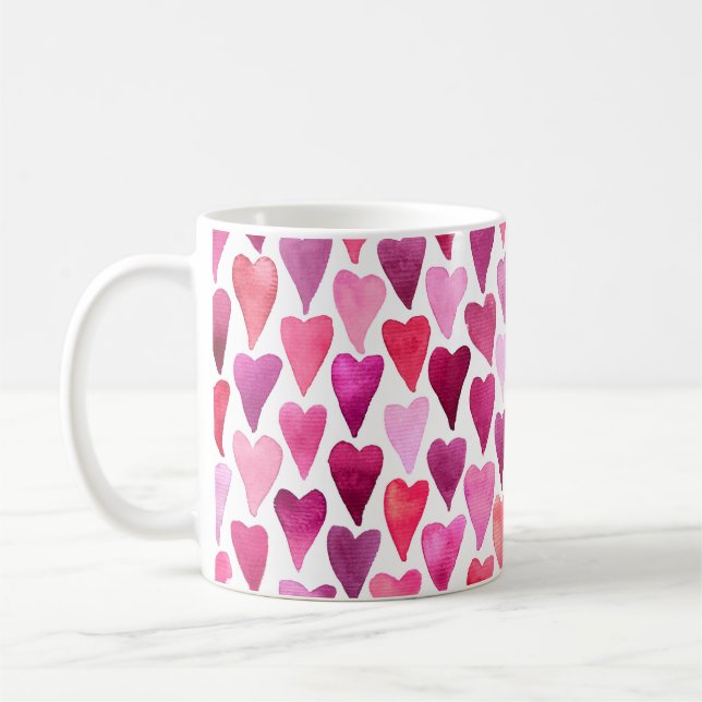 Nahtloses Muster des Valentinstag Kaffeetasse (Links)