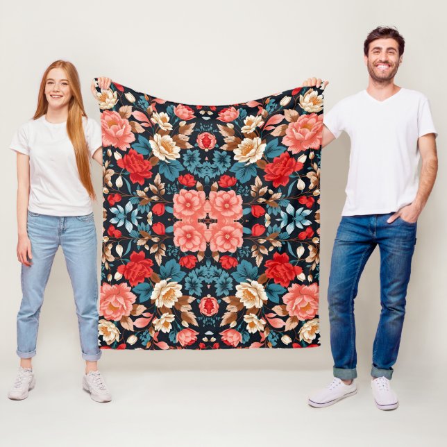 Nahtloses Muster, elegant und zeitlos Fleecedecke (Beispiel)