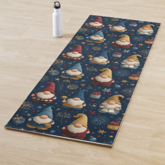 Nahtloses Muster festlicher Gnome Yogamatte