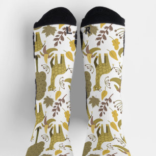 Nahtloses Muster Giraffe, gelber weißer Hintergrun Socken