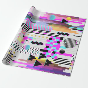 Nahtloses Muster-Glitch-Design. Cyberpunk Digital  Geschenkpapier