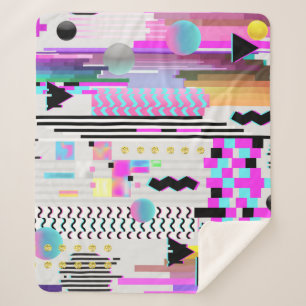 Nahtloses Muster-Glitch-Design. Cyberpunk Digital Sherpadecke