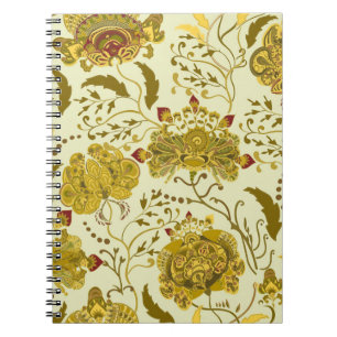 Nahtloses Muster, große indische Paisley-Blumen. T Notizblock
